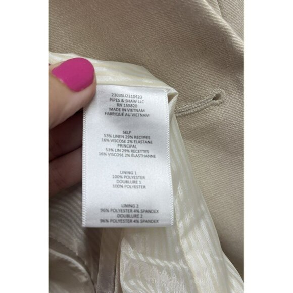 Veronica Beard NEW Braeton Linen Blend Dickey Jacket White/Limestone Size 10 - Picture 8 of 9